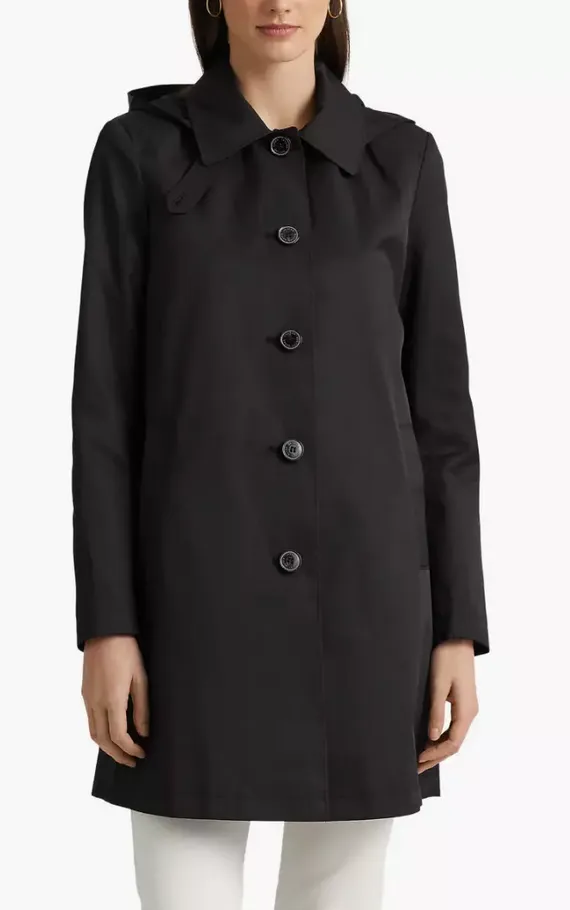 LAUREN RALPH LAUREN Hooded A-Line Raincoat