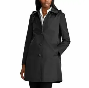 Lauren Ralph Lauren Hooded Single-Breasted A-Line Raincoat