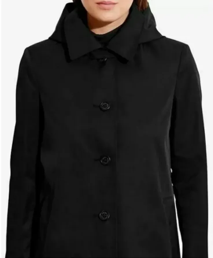 Lauren Ralph Lauren Hooded Single-Breasted A-Line Raincoat