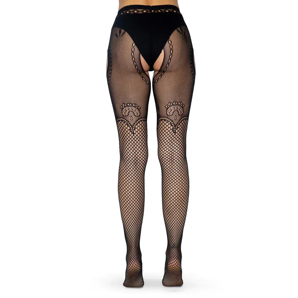 Leg Avenue Suspender Tight In Duchess Lace Size 6 To 12