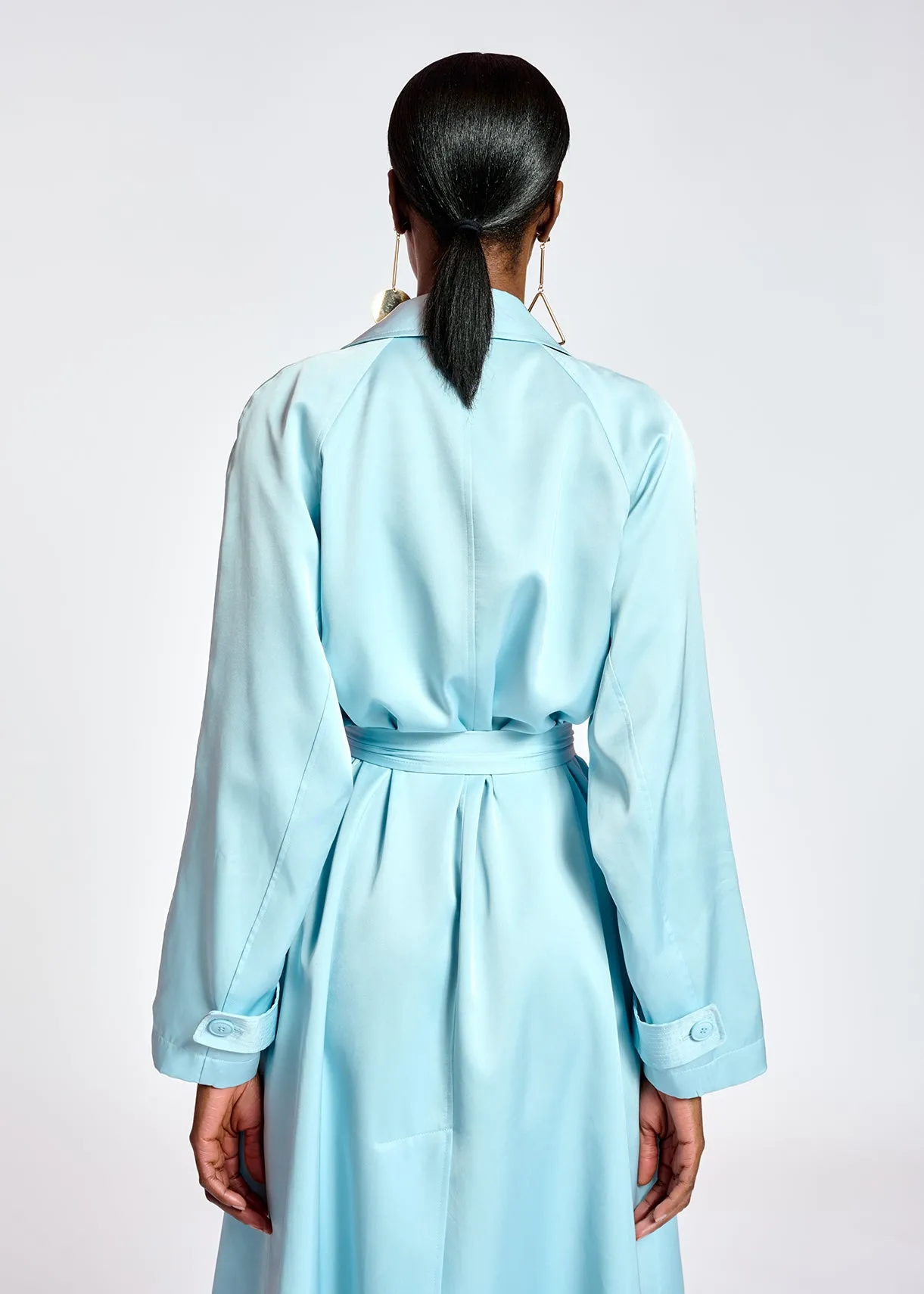 Light blue trench coat dress