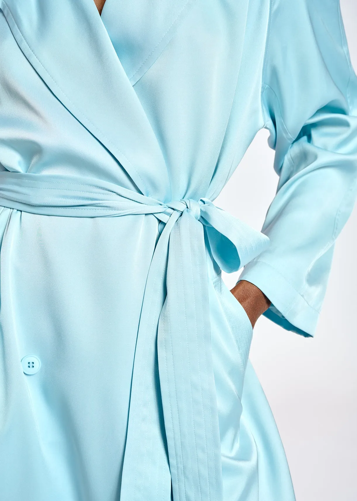 Light blue trench coat dress