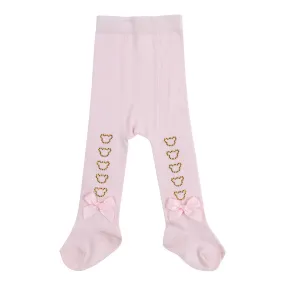 Little A -  Diamante bear tights, pink