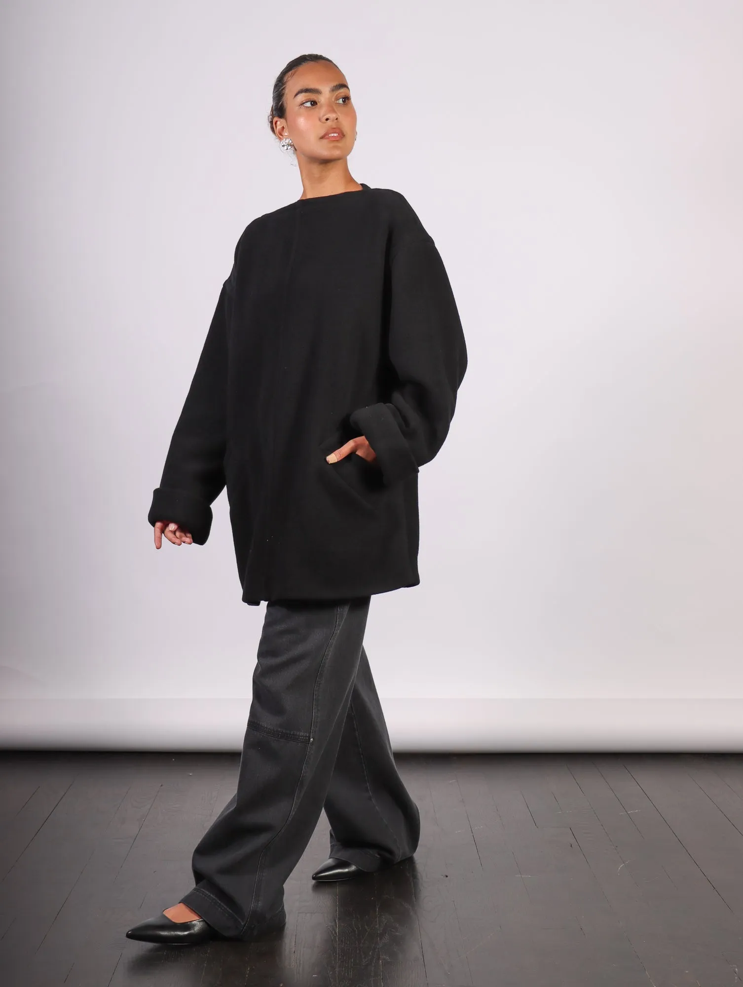 Long Sleeved Topper in Black by MM6 Maison Margiela