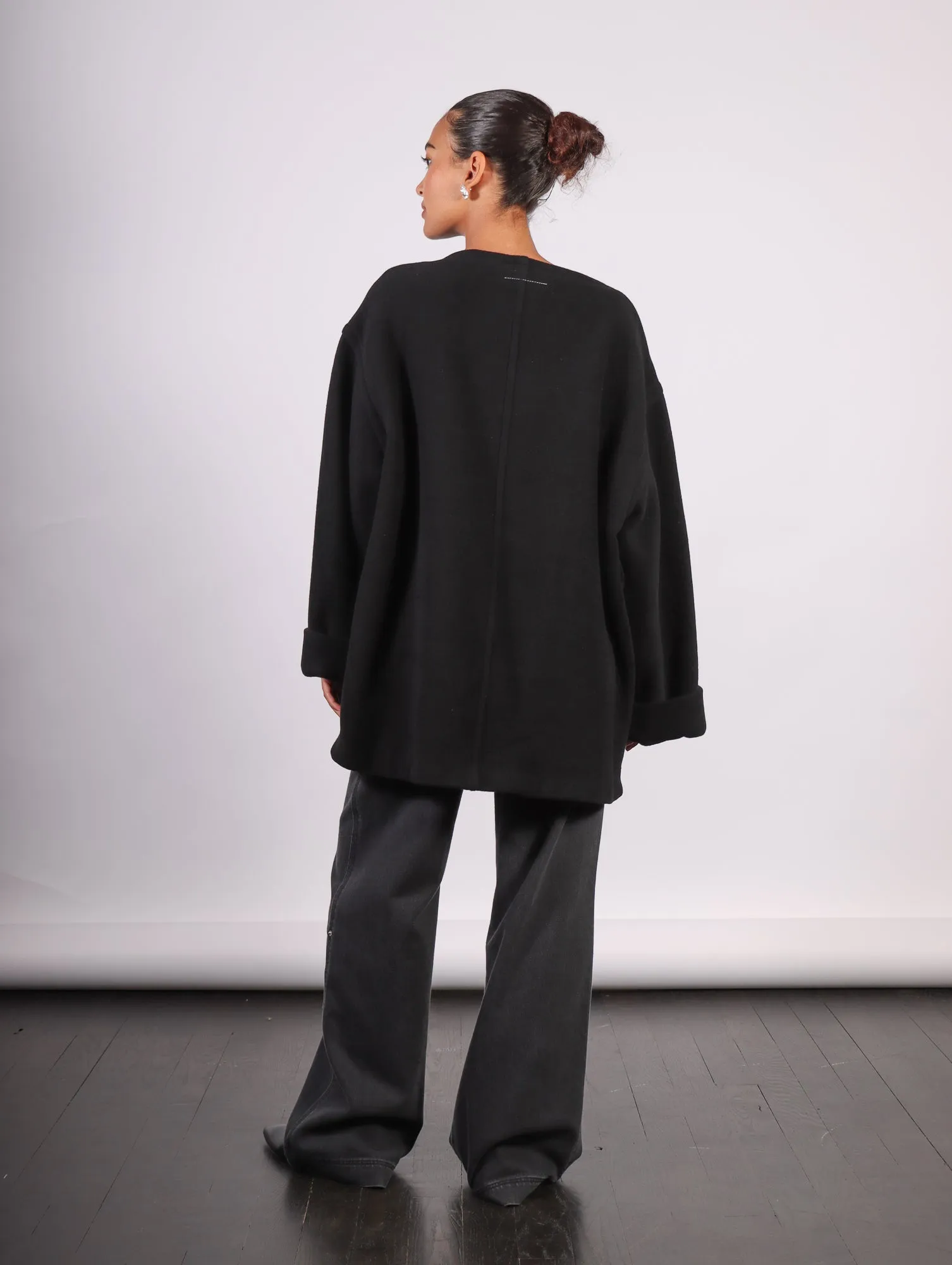 Long Sleeved Topper in Black by MM6 Maison Margiela