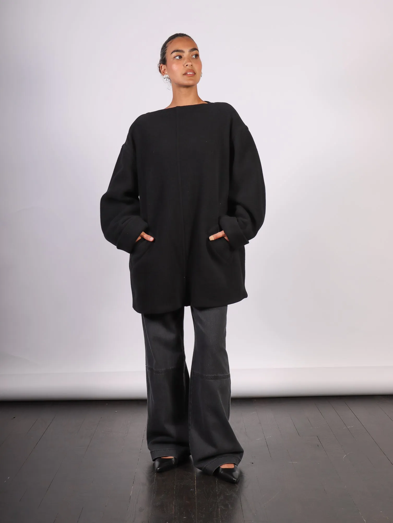 Long Sleeved Topper in Black by MM6 Maison Margiela