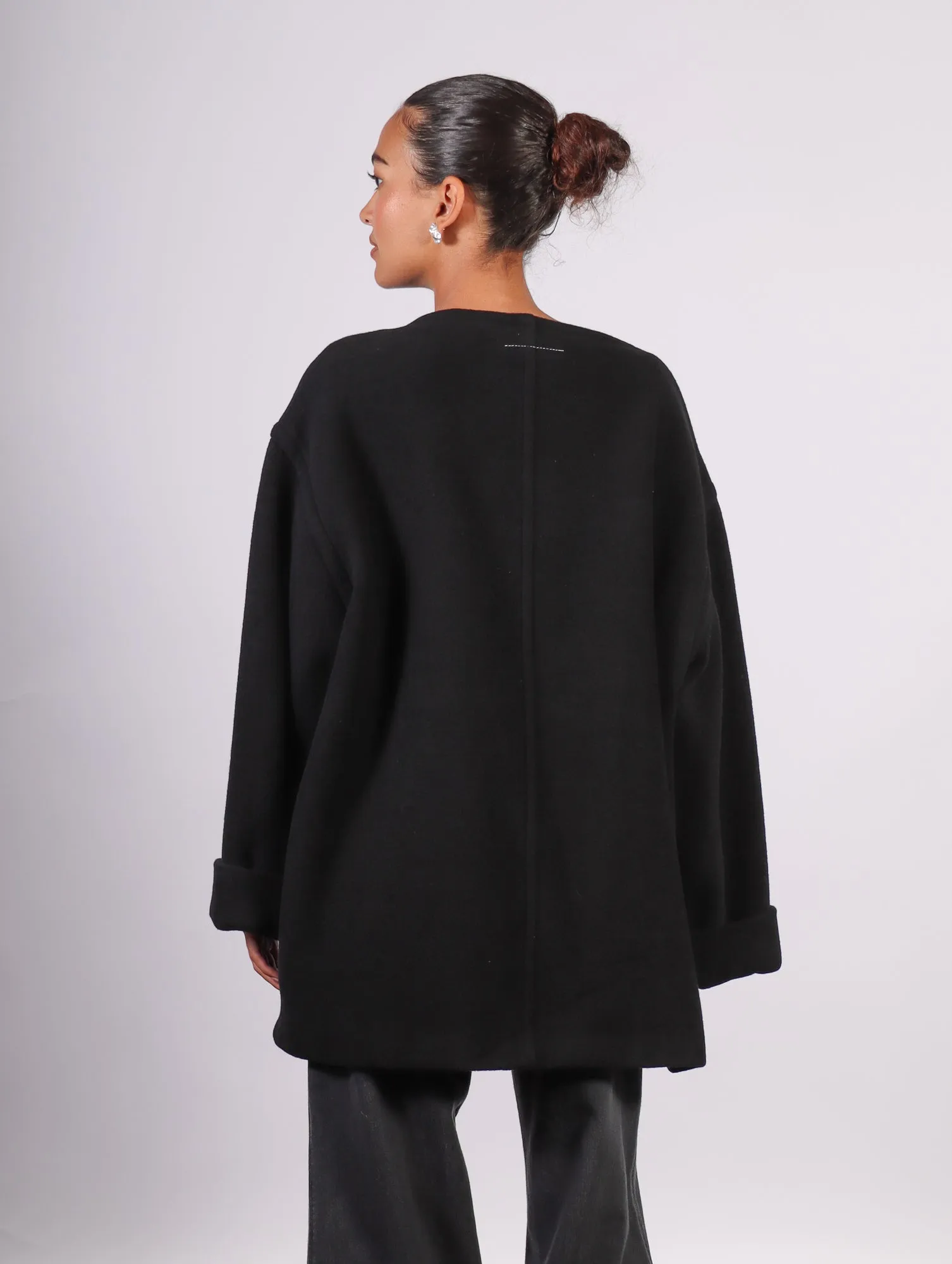 Long Sleeved Topper in Black by MM6 Maison Margiela