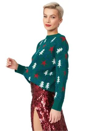 Luxury Christmas Jumper - Green Cashmere and Sustainable Banana Blend