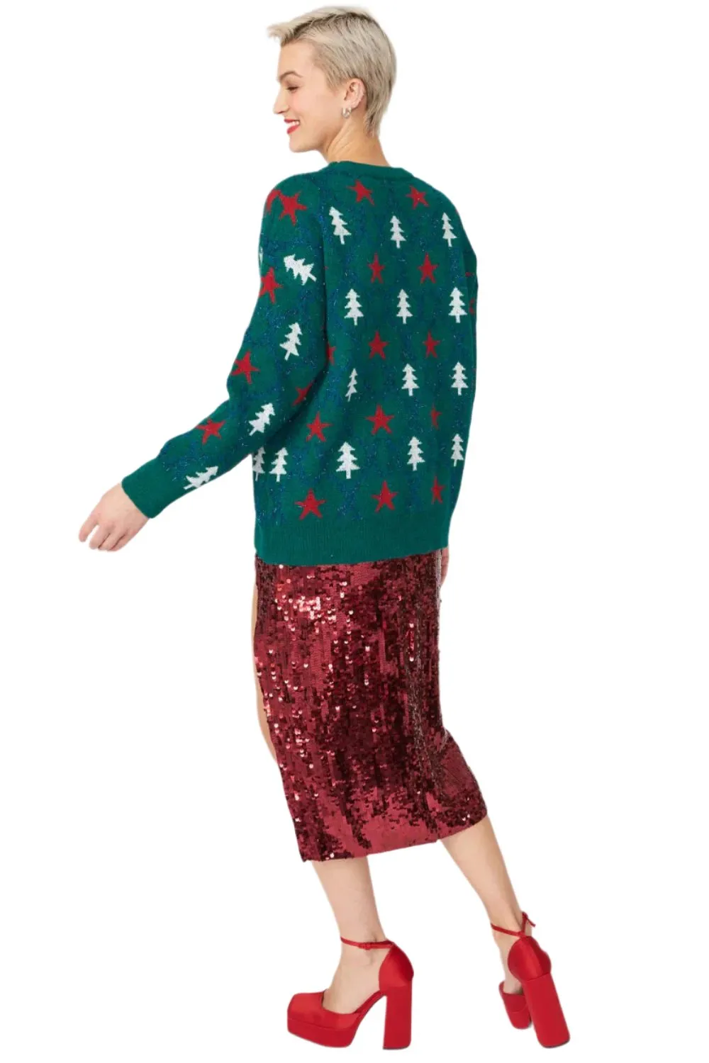 Luxury Christmas Jumper - Green Cashmere and Sustainable Banana Blend