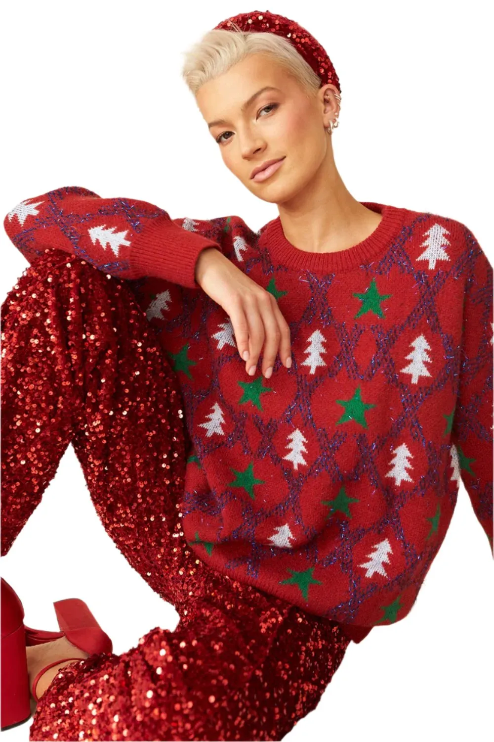 Luxury Christmas Jumper - Red Cashmere and Sustainable Banana Blend