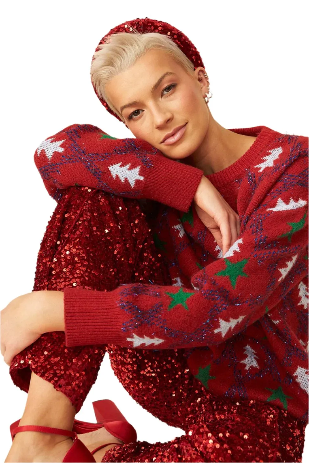 Luxury Christmas Jumper - Red Cashmere and Sustainable Banana Blend