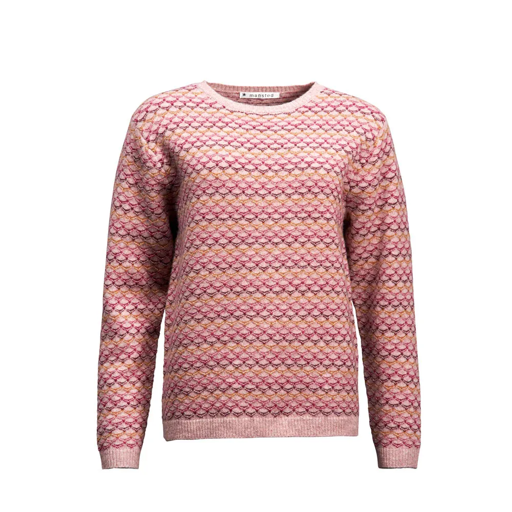 Mansted - Laila Scallop Lambswool Crew Rose