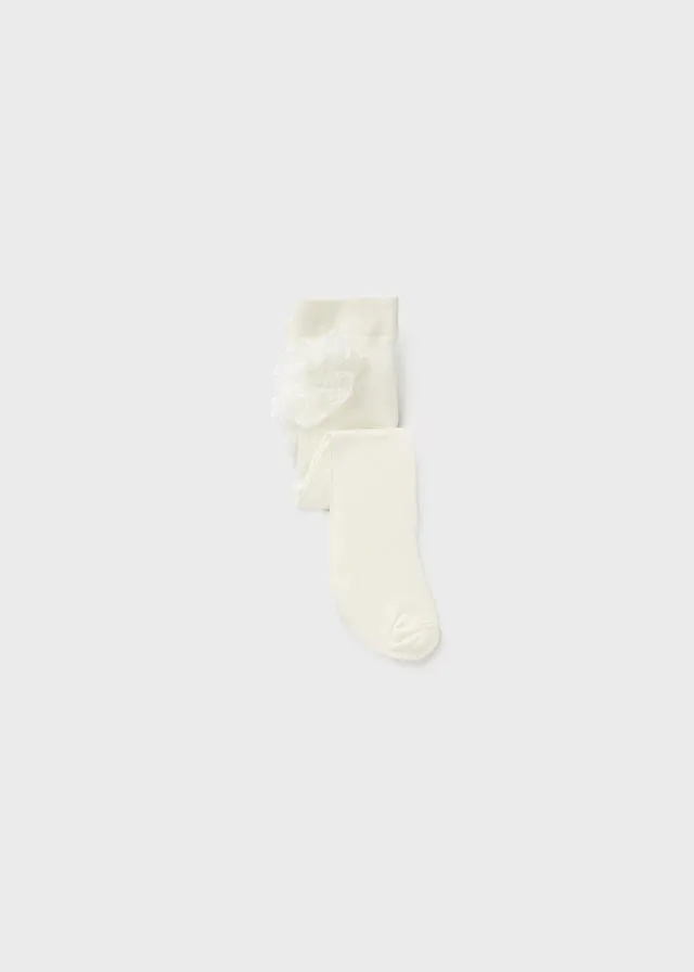 MAY Ivory Baby Ruffle Bum Tights