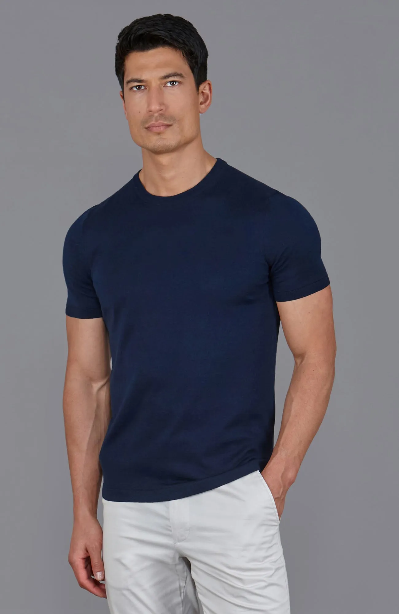 Mens Superfine Merino Wool Knitted T-Shirt