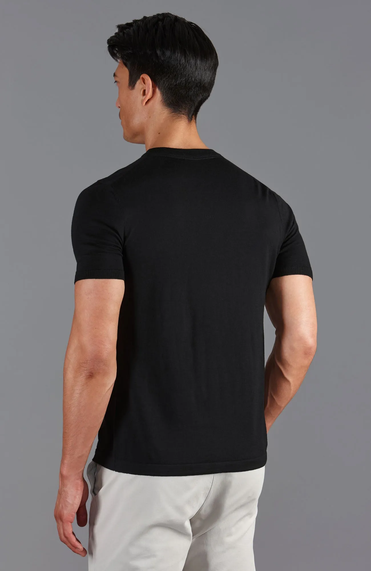 Mens Superfine Merino Wool Knitted T-Shirt