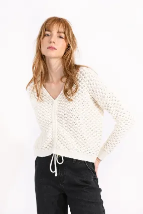 Molly Bracken White PopCorn Knitted Jumper