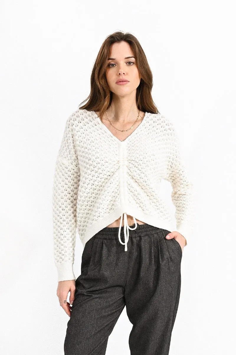 Molly Bracken White PopCorn Knitted Jumper