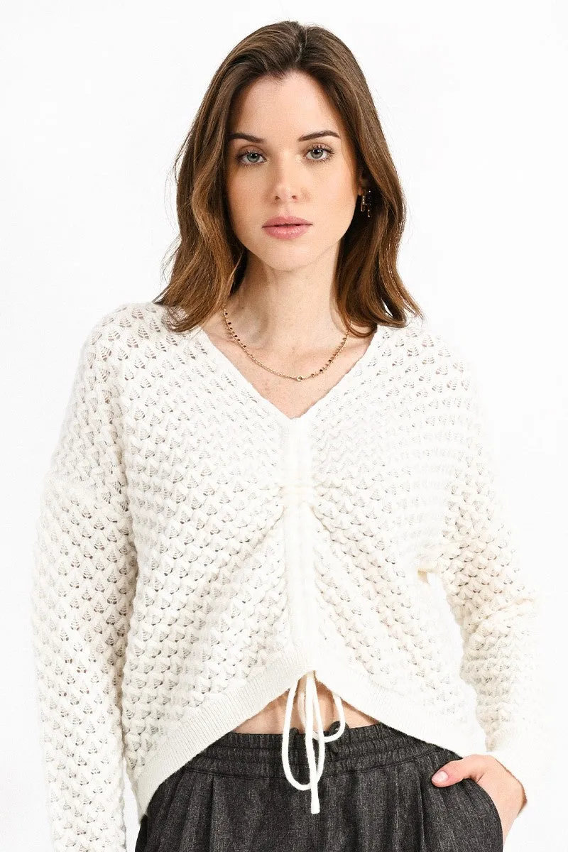 Molly Bracken White PopCorn Knitted Jumper