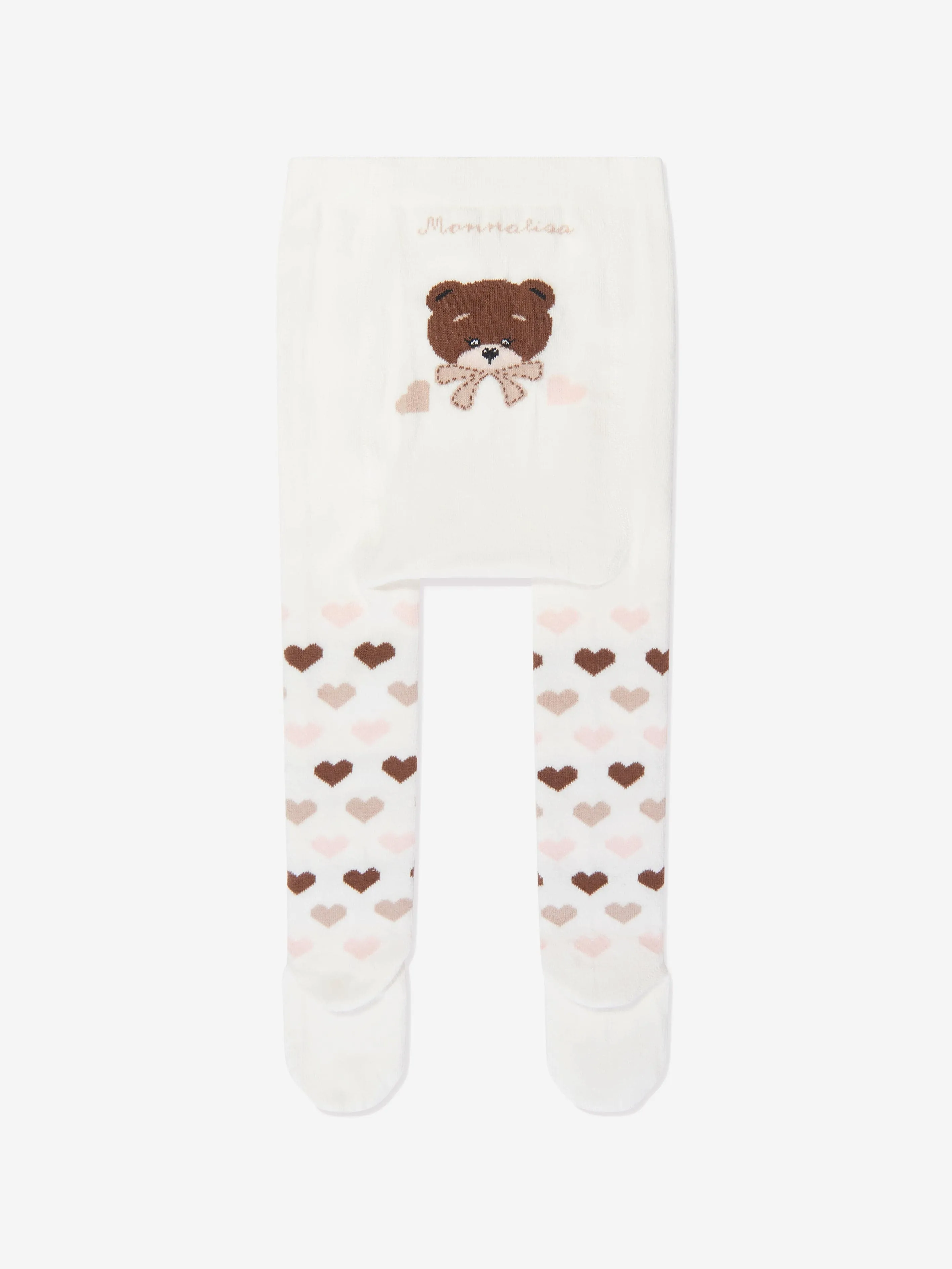 Monnalisa Baby Girls Teddy Bears Tights in Ivory