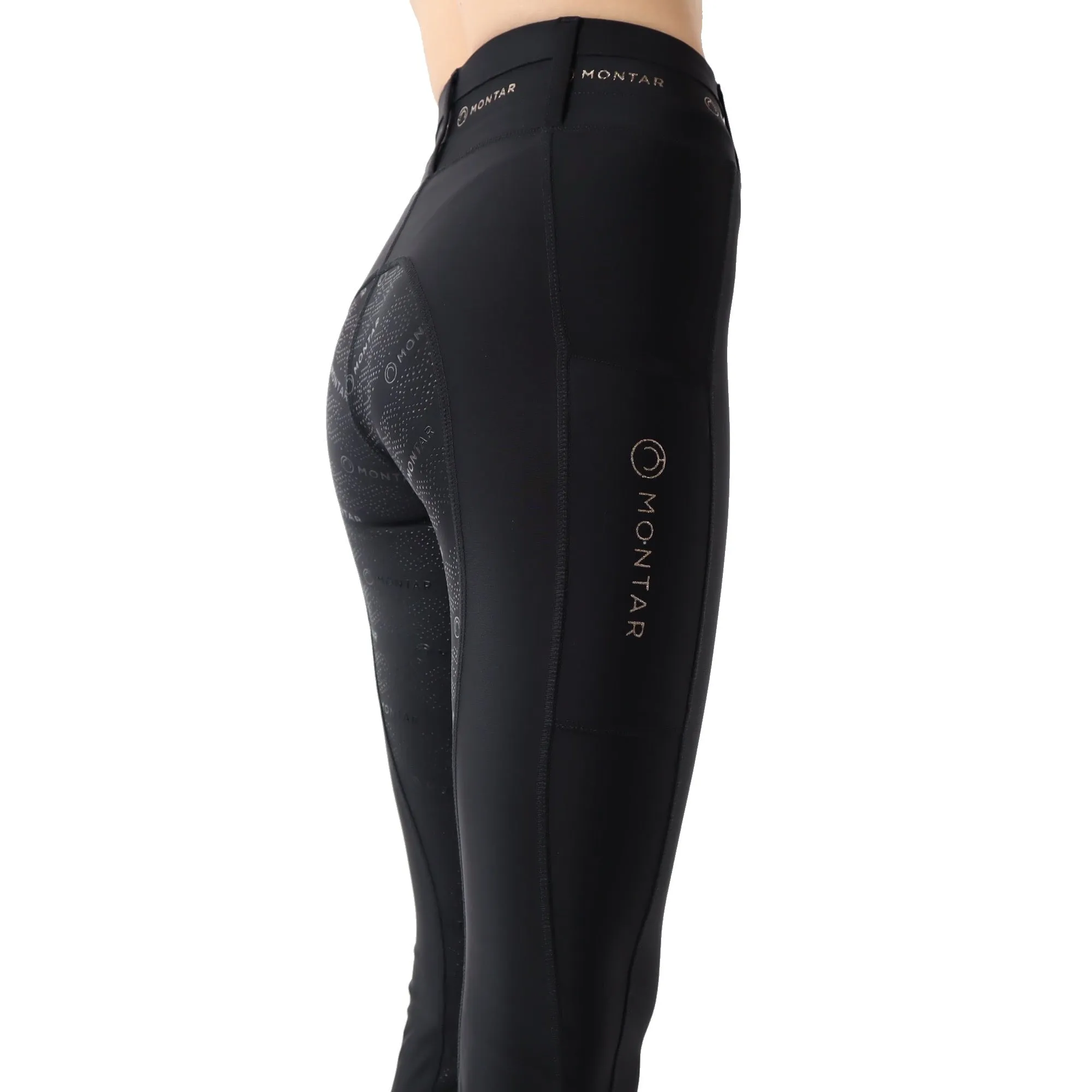 Montar Shelby ShapeTight Ladies High Rise Full Grip Riding Leggings, Black