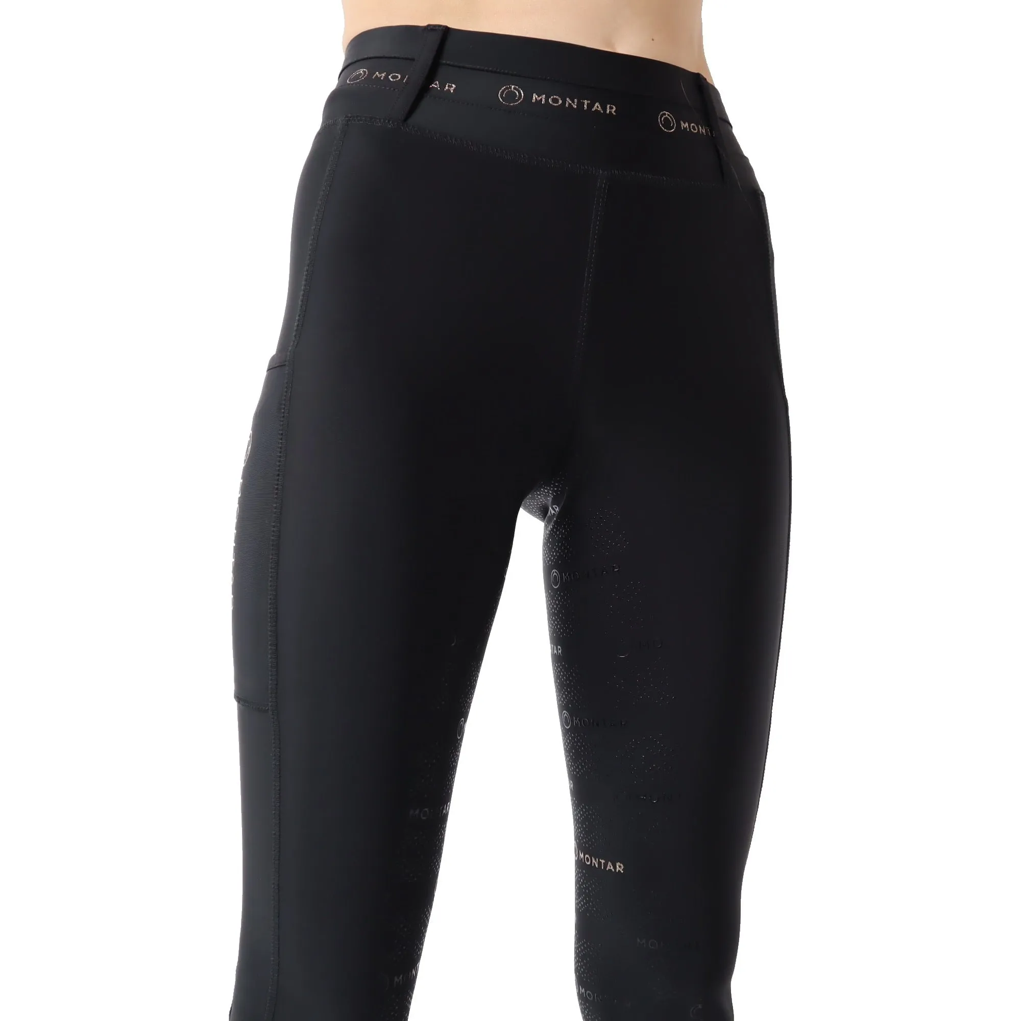 Montar Shelby ShapeTight Ladies High Rise Full Grip Riding Leggings, Black