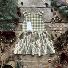 Moss Check   Ribbon Christmas Tree Hybrid Dress