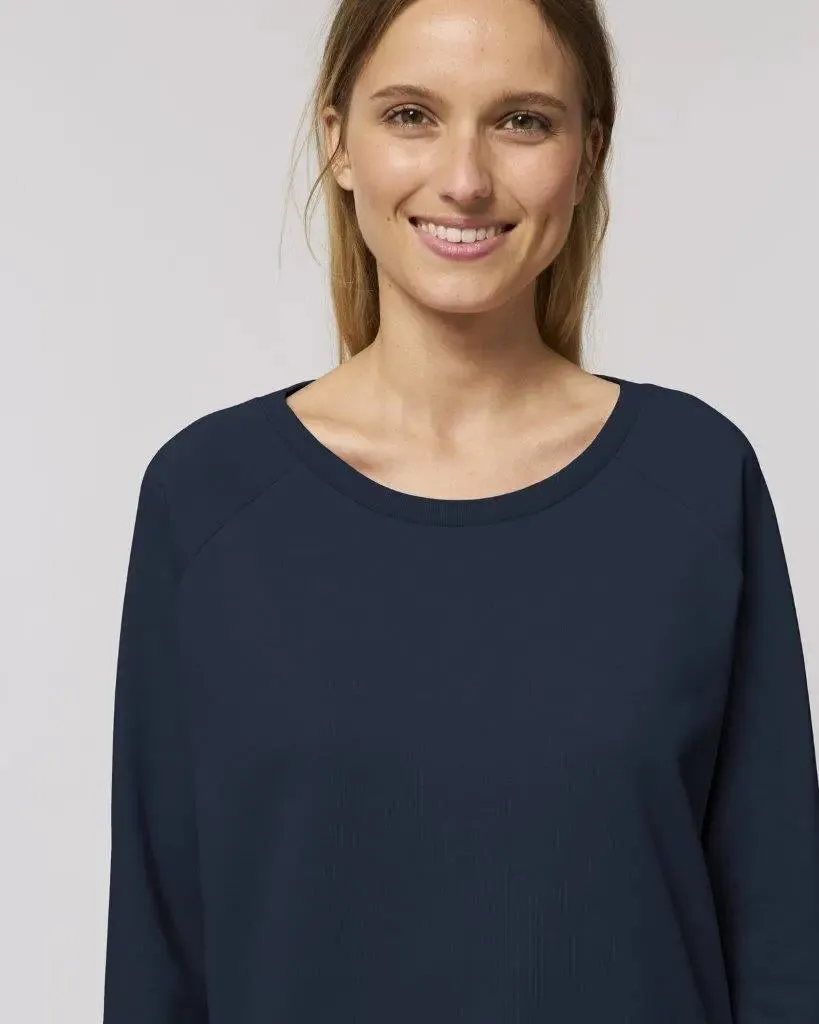 Navy organic sweatshirt for women