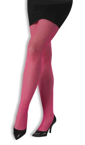 Neon Pink Fishnet Pantyhose