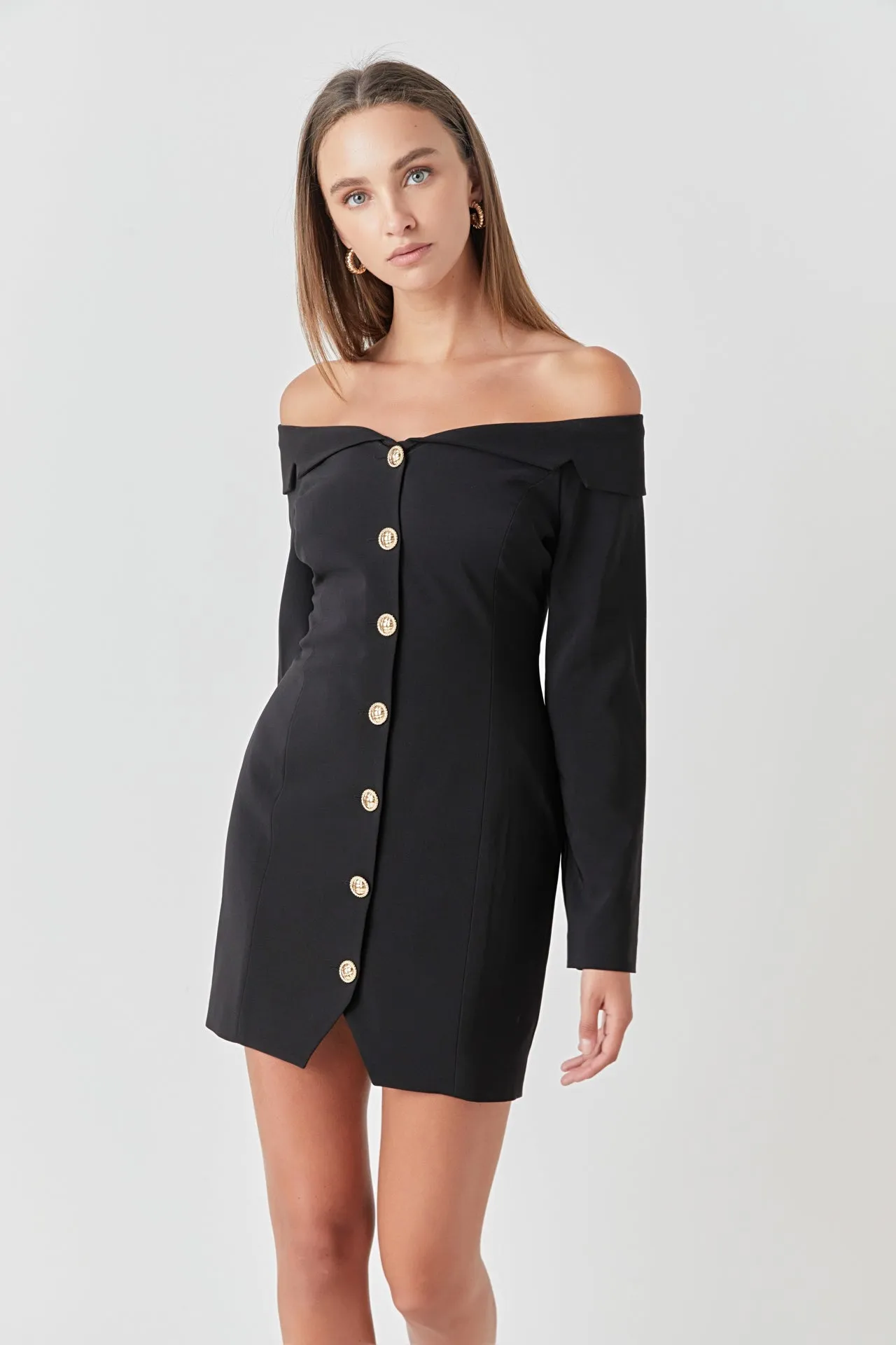 Off-The-Shoulder Blazer Dress