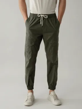 Olive Cotton Lycra Pant