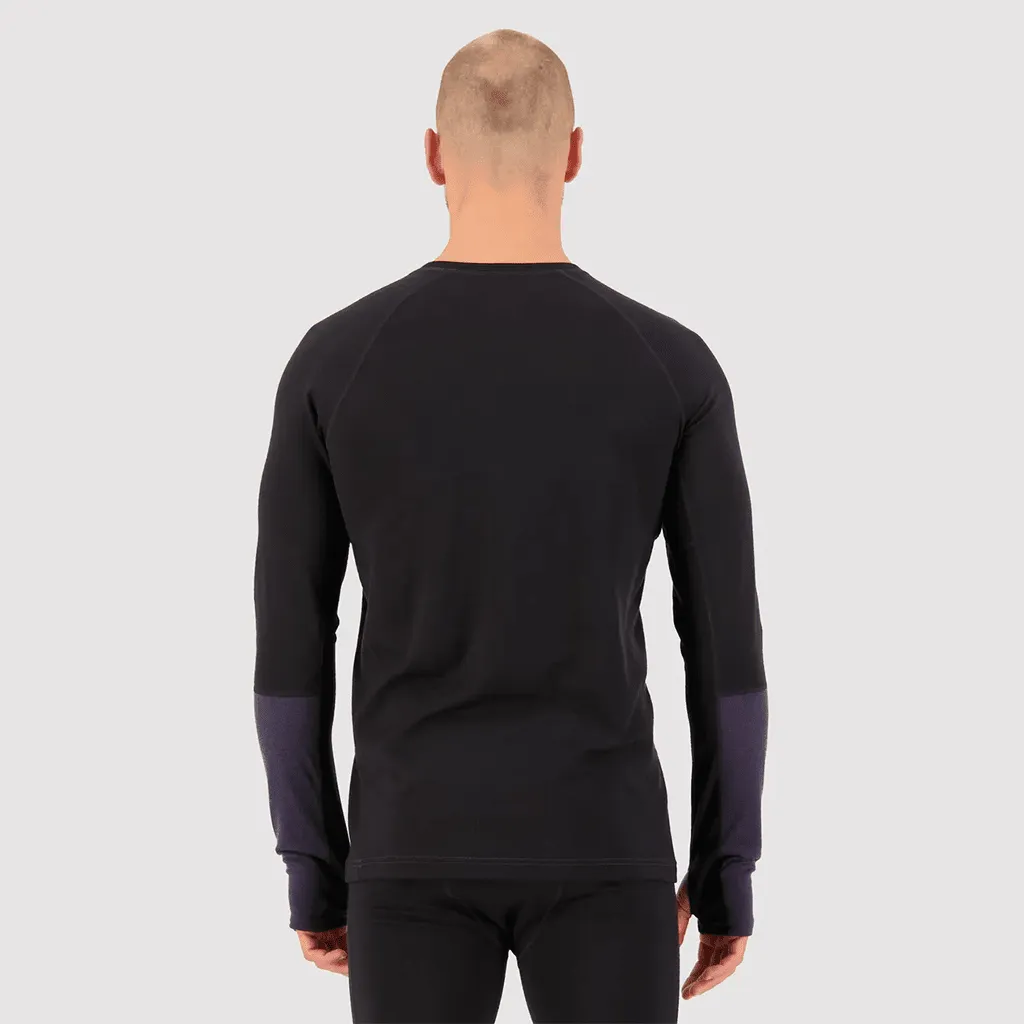 Olympus merino baselayer top - Black / 9 iron