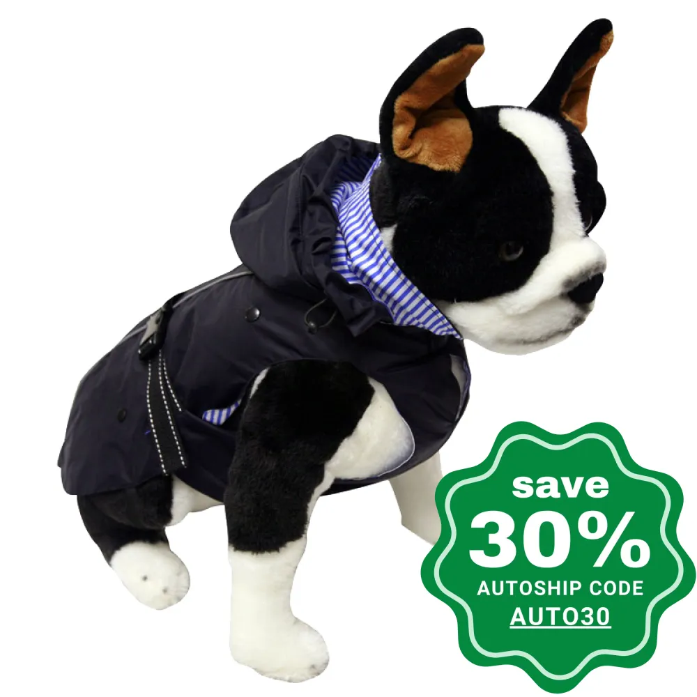 One for Pets - All-Weather Dog Coat with Removable Fleece - Navy - 24"