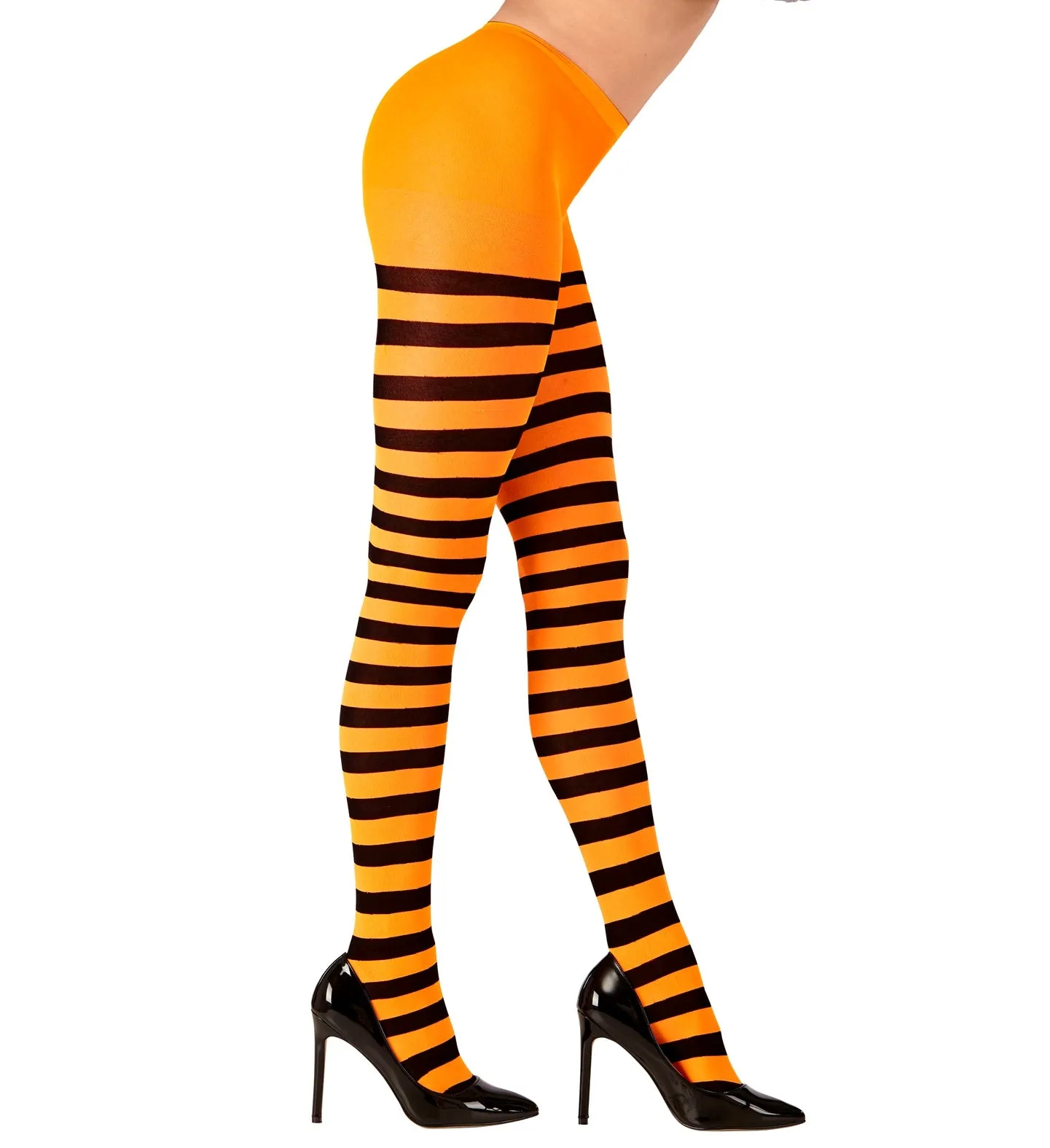 Orange and Black Striped Tights