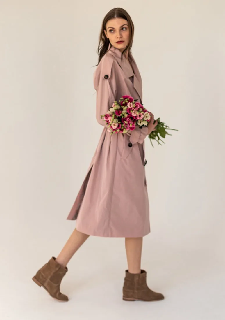 Oversize Trench Coat Powder Pink