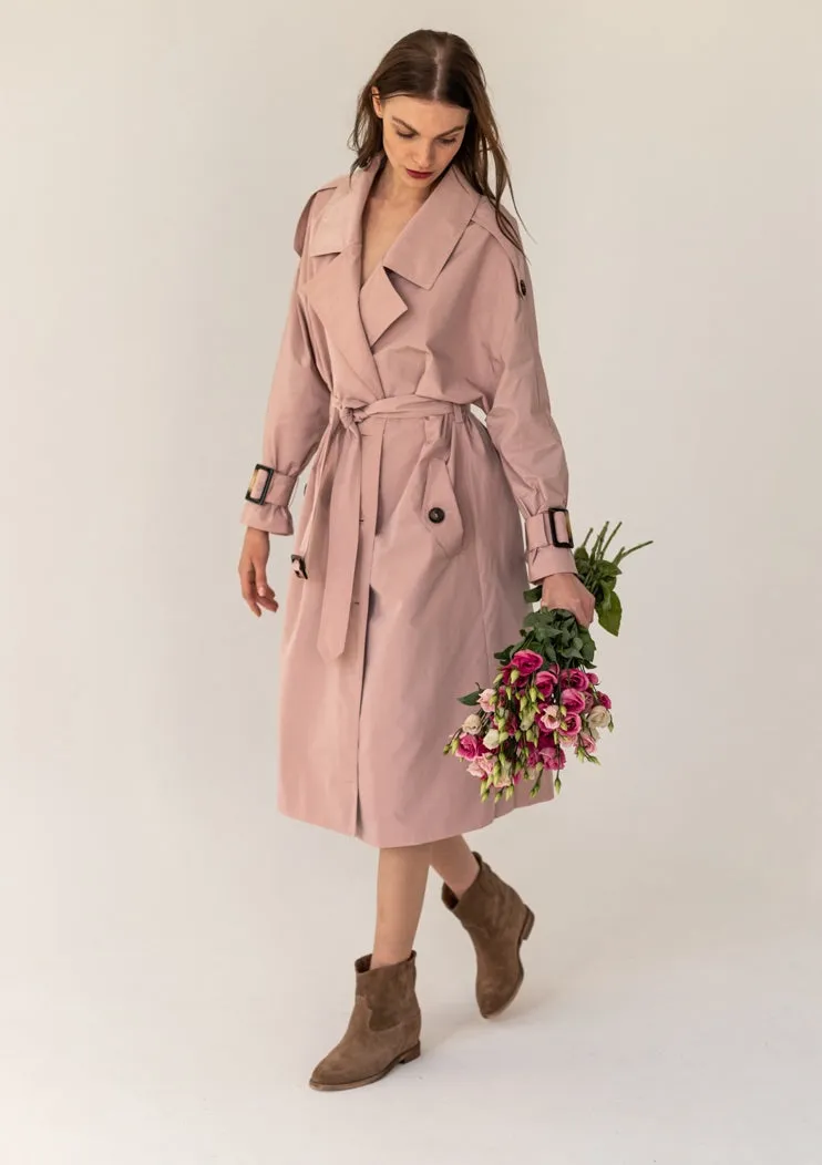 Oversize Trench Coat Powder Pink