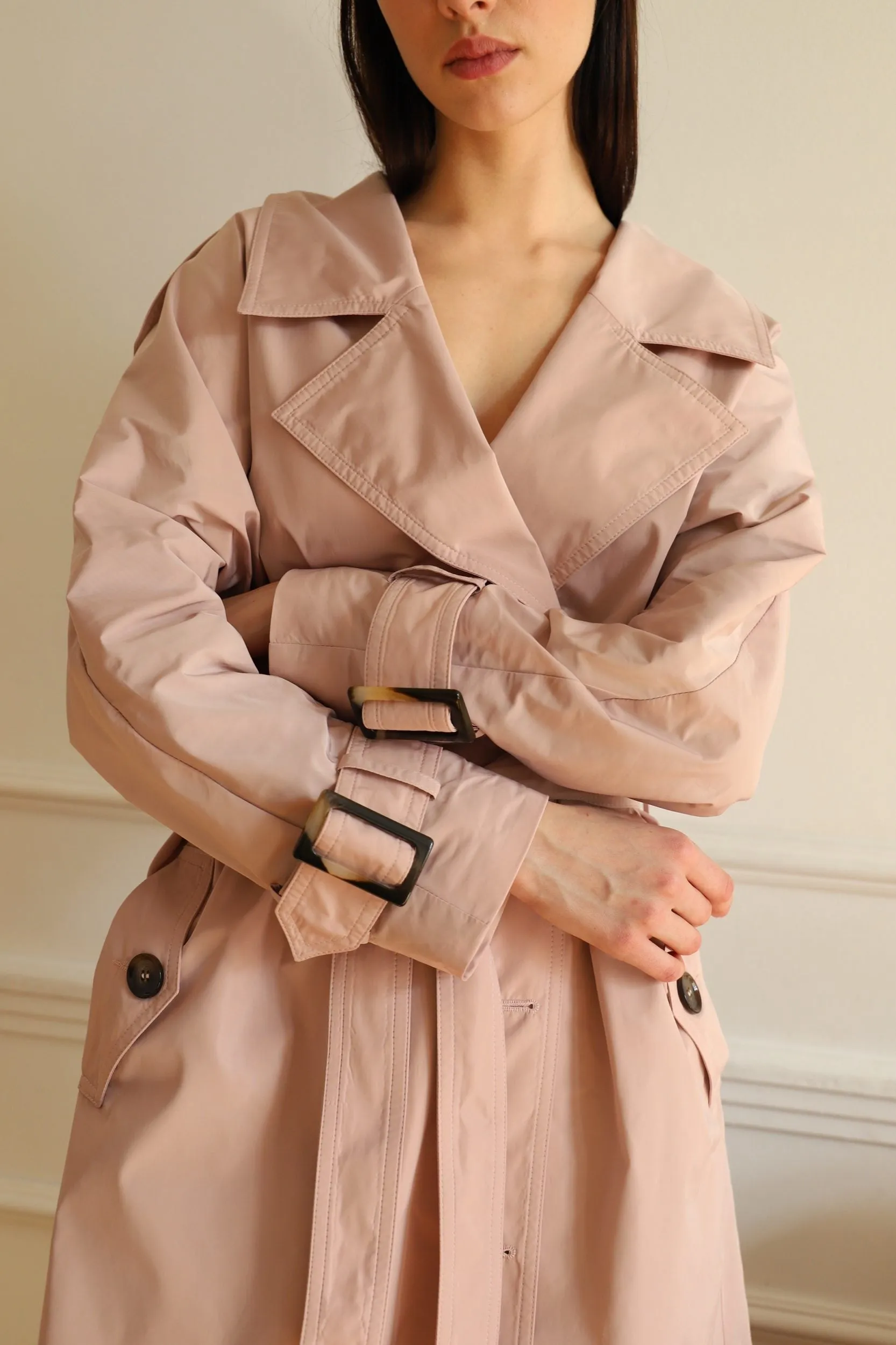 Oversize Trench Coat Powder Pink