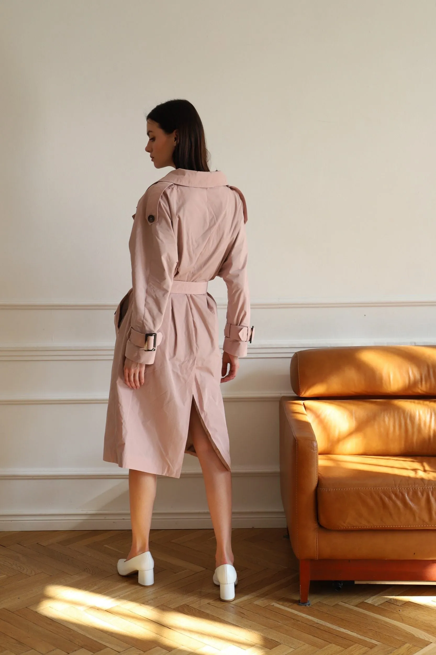 Oversize Trench Coat Powder Pink