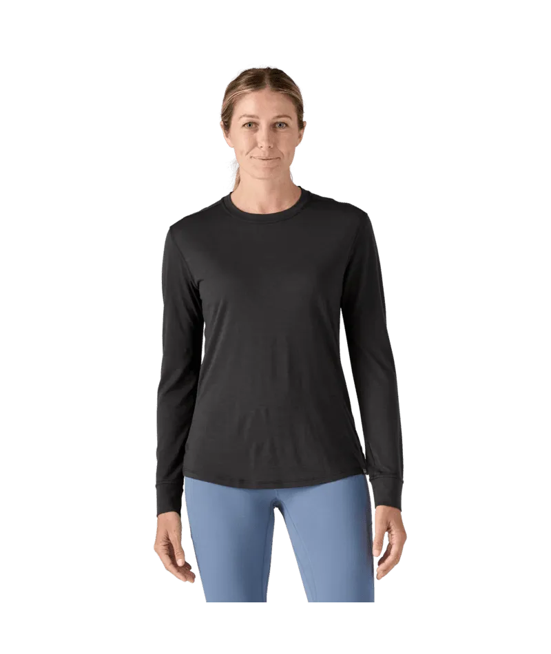 PATAGONIA Women's Capilene Cool Merino Blend Long Sleeve Base Layer Black