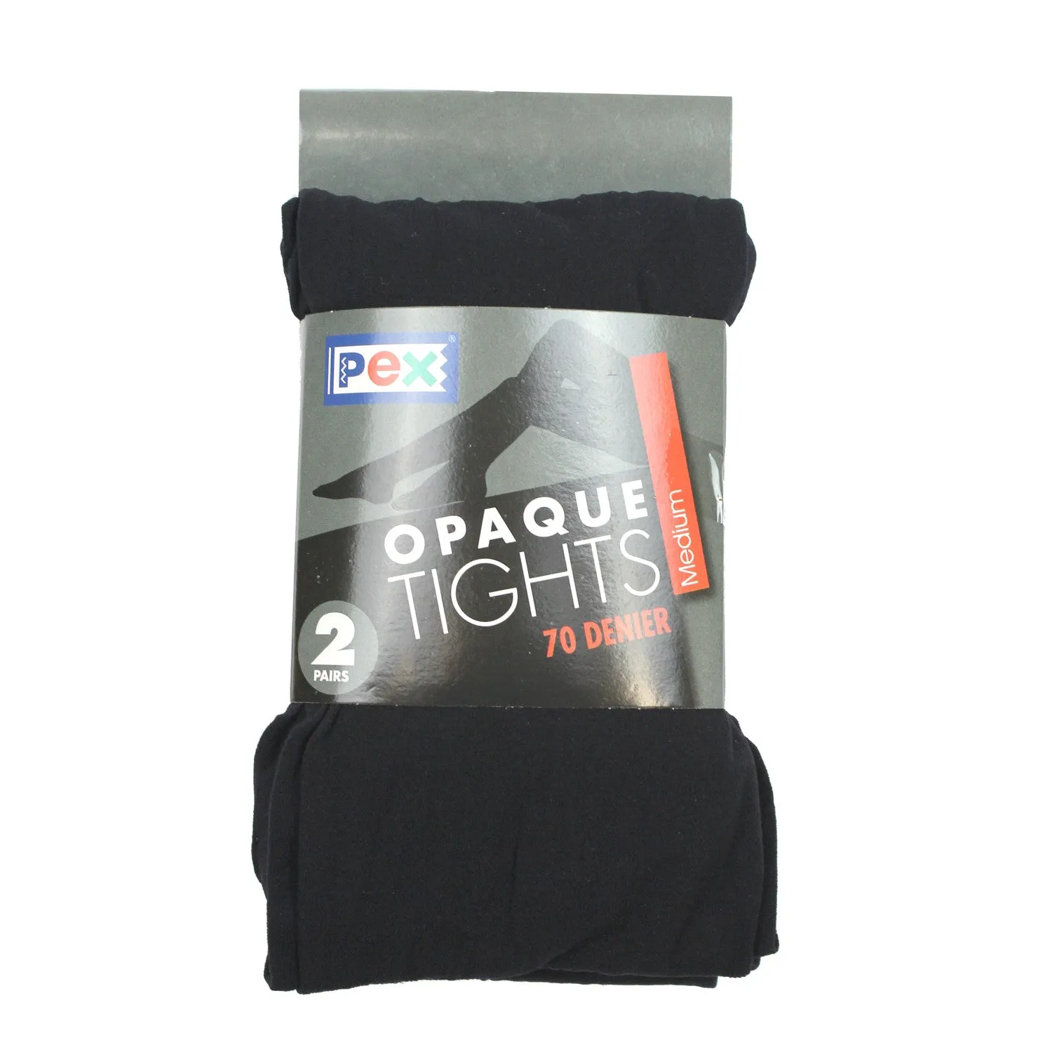 Pex 2 Pair Pack Black Opaque 70 Denier Tights