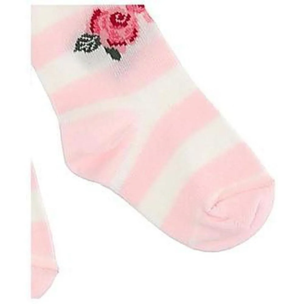 Pink Floral Teddy Tights