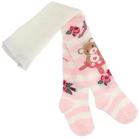 Pink Floral Teddy Tights