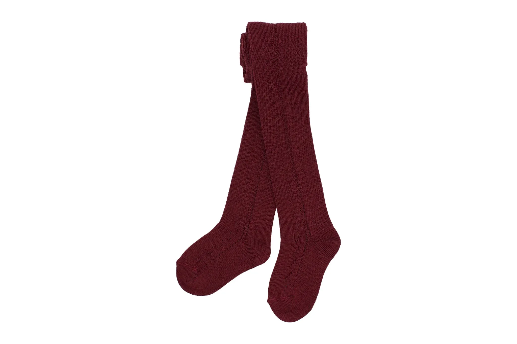 Pointelle Pair of Tights - Bordeaux