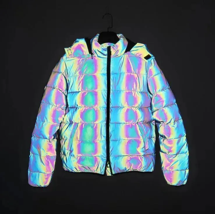 Rainbow reflection winter Puffer coat Unisex