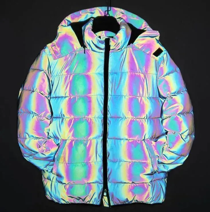 Rainbow reflection winter Puffer coat Unisex