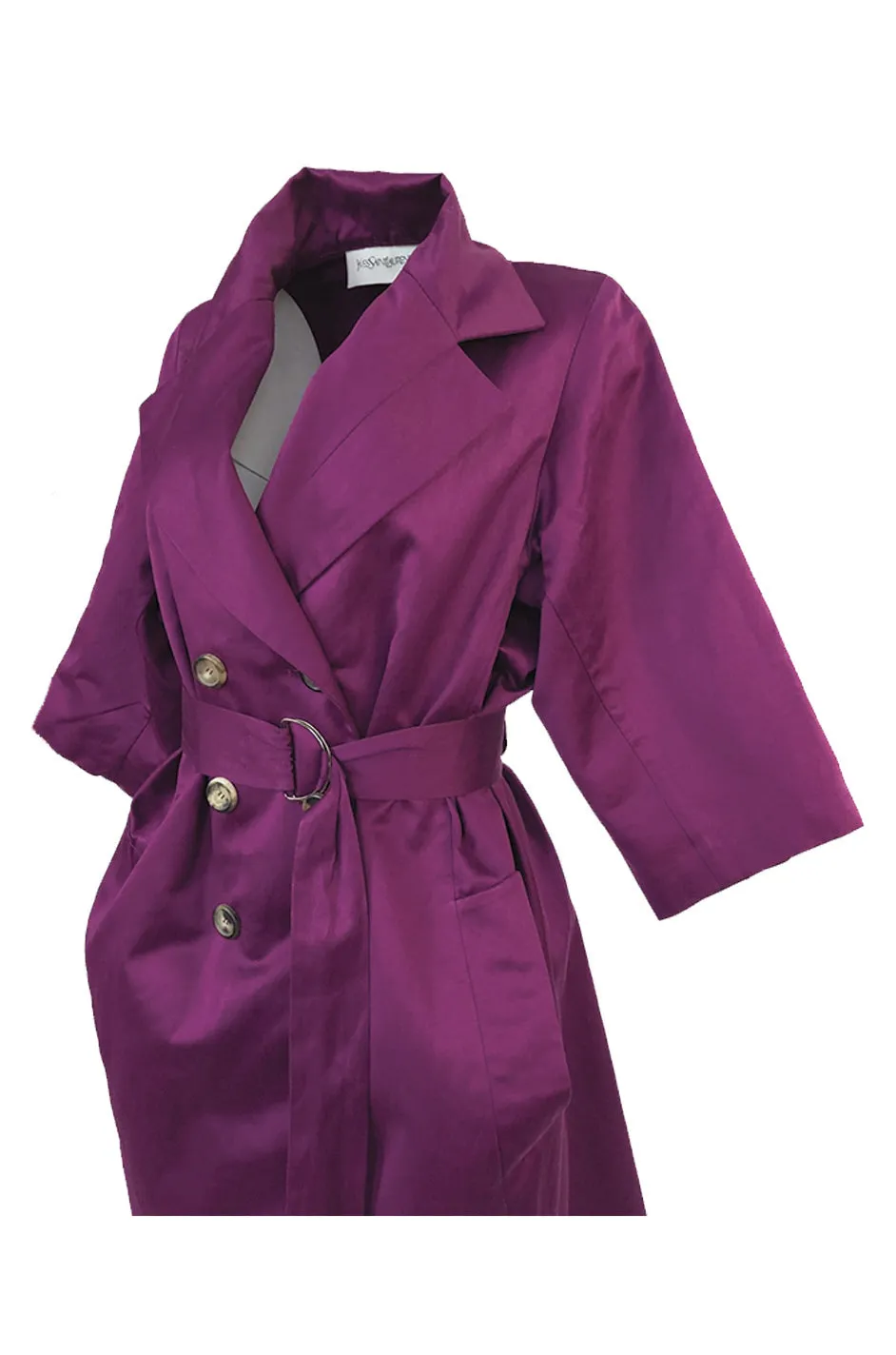 Resort 2010 Stefano Pilati for Yves Saint Laurent Purple Cotton Trench Coat