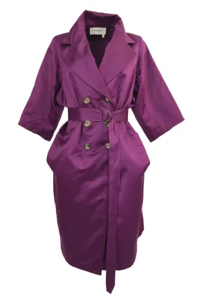 Resort 2010 Stefano Pilati for Yves Saint Laurent Purple Cotton Trench Coat