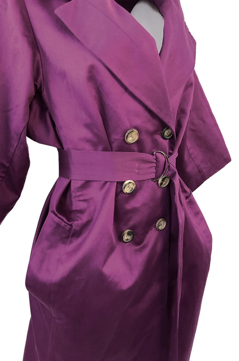 Resort 2010 Stefano Pilati for Yves Saint Laurent Purple Cotton Trench Coat