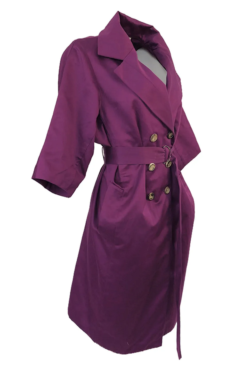 Resort 2010 Stefano Pilati for Yves Saint Laurent Purple Cotton Trench Coat