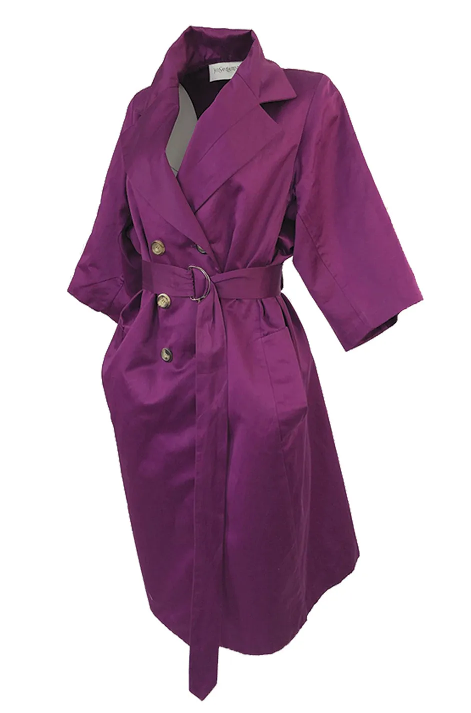 Resort 2010 Stefano Pilati for Yves Saint Laurent Purple Cotton Trench Coat