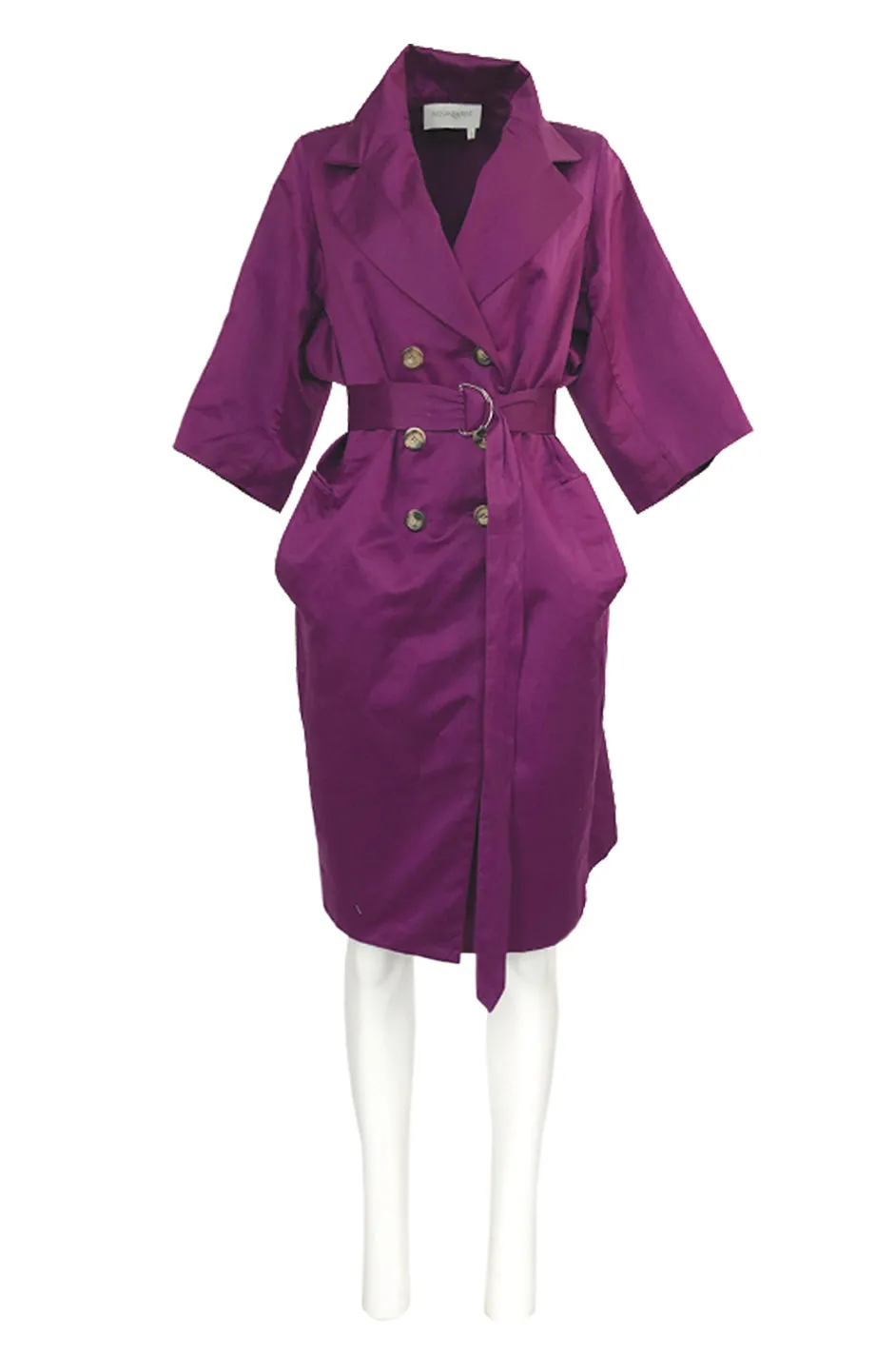 Resort 2010 Stefano Pilati for Yves Saint Laurent Purple Cotton Trench Coat